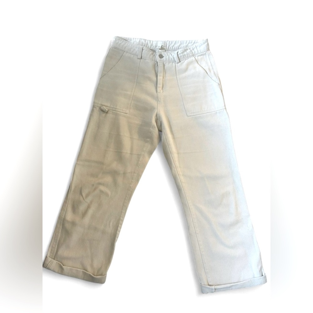 H&M Cream Carpenter Pant Relaxed Fit
